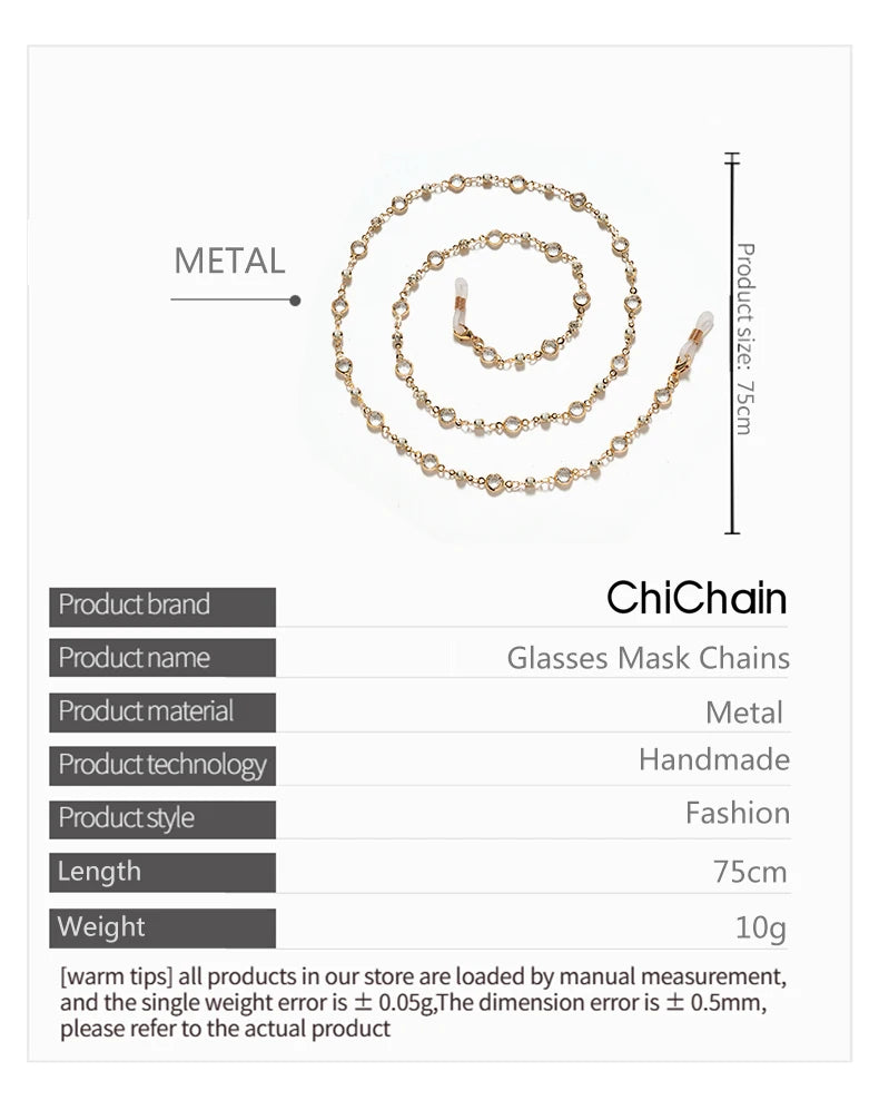 Glass Bead Glasses Chain - Colorful Anti-Loss Specs Holder