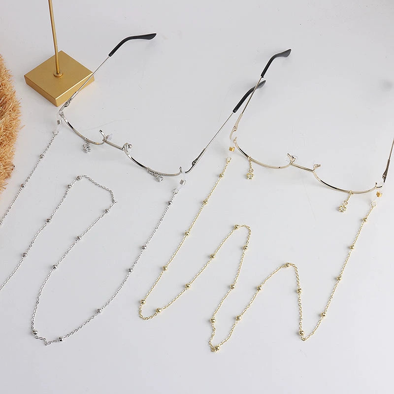 Water Drop Two-Dimensional Glasses Frame with Chain