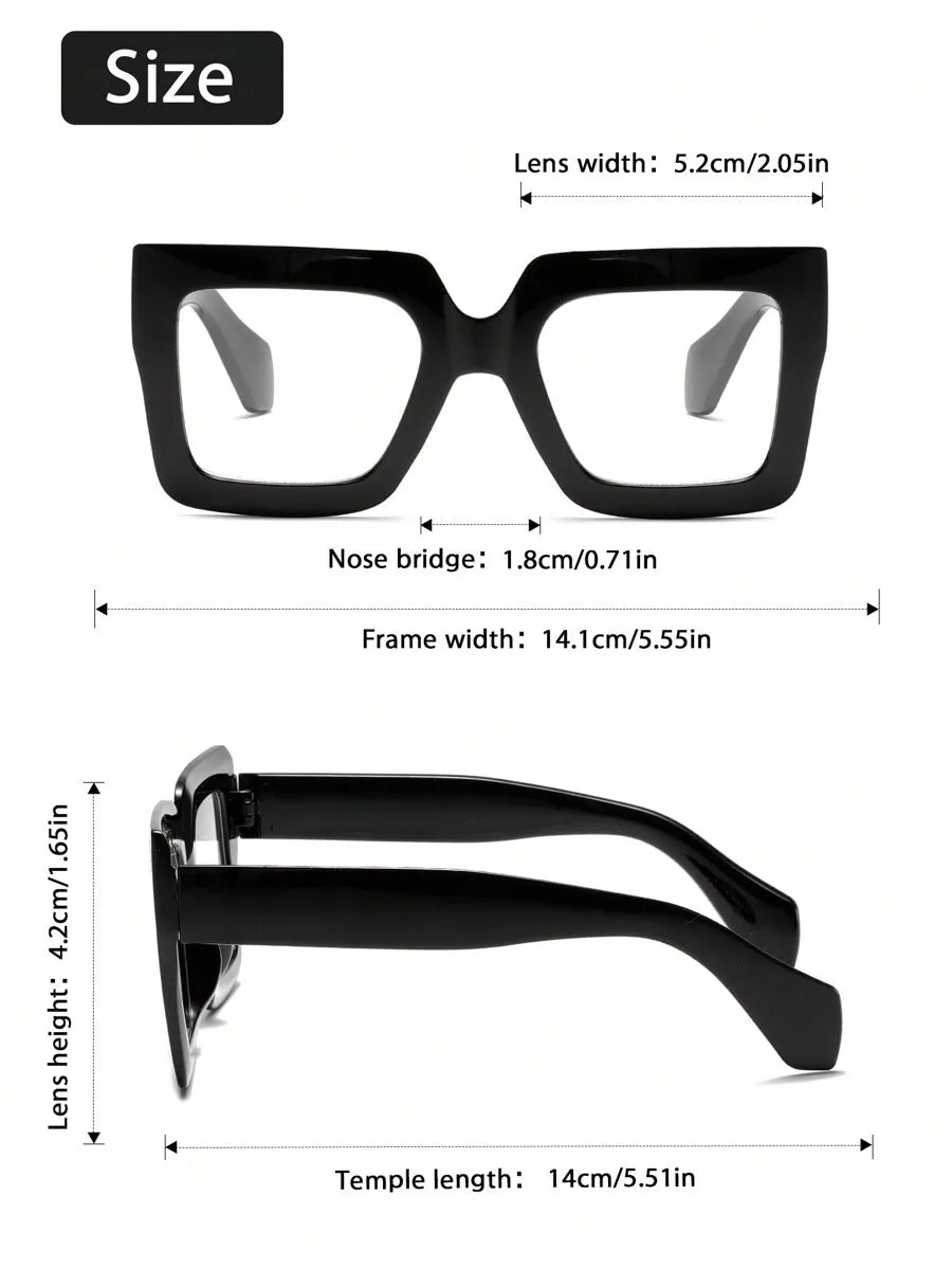 4PCS Trendy Classic Eyeglasses Set - Stylish Square Frames for Women & Men