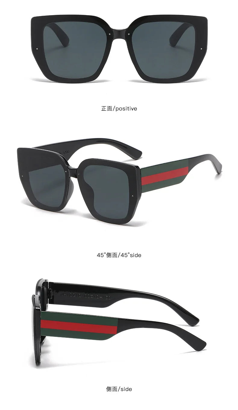 Polygonal Mix Color Concave Shape Sunglasses