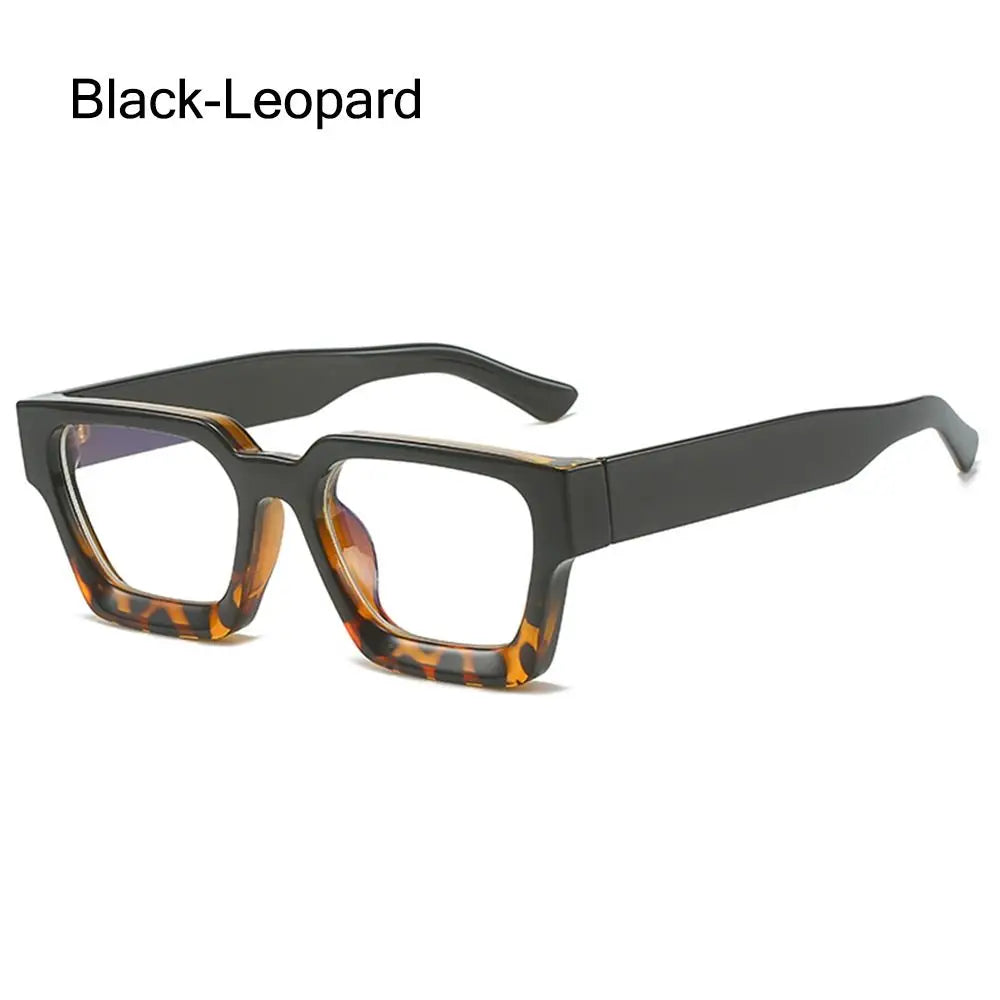 Big Square Anti Blue Light Matte Black Glasses