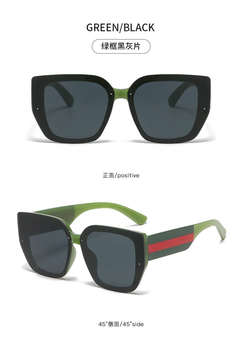 Polygonal Mix Color Concave Shape Sunglasses