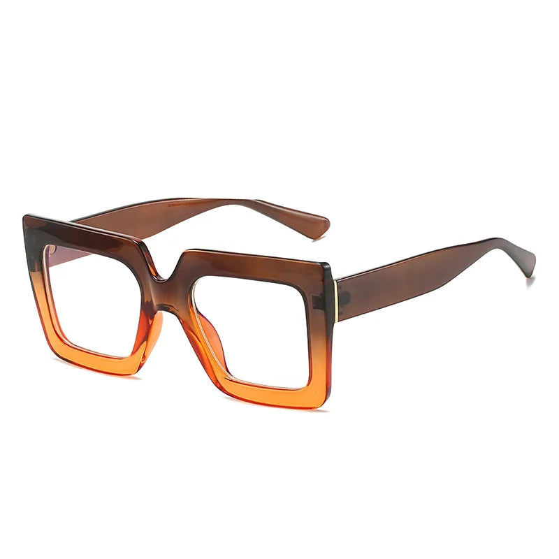 Oversized Square Specs - Transparent Computer Magnifiers