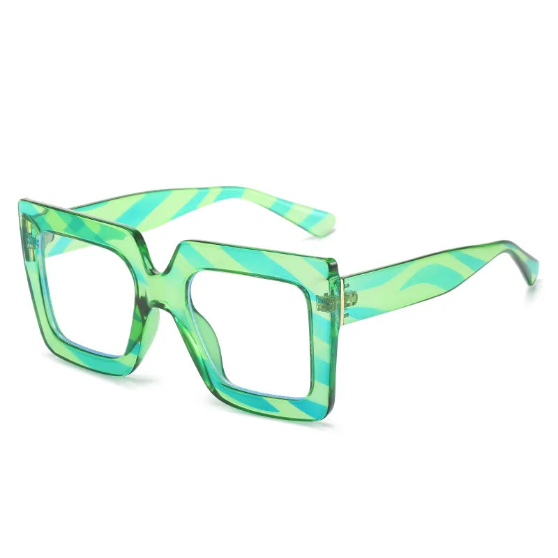 Oversized Square Specs - Transparent Computer Magnifiers