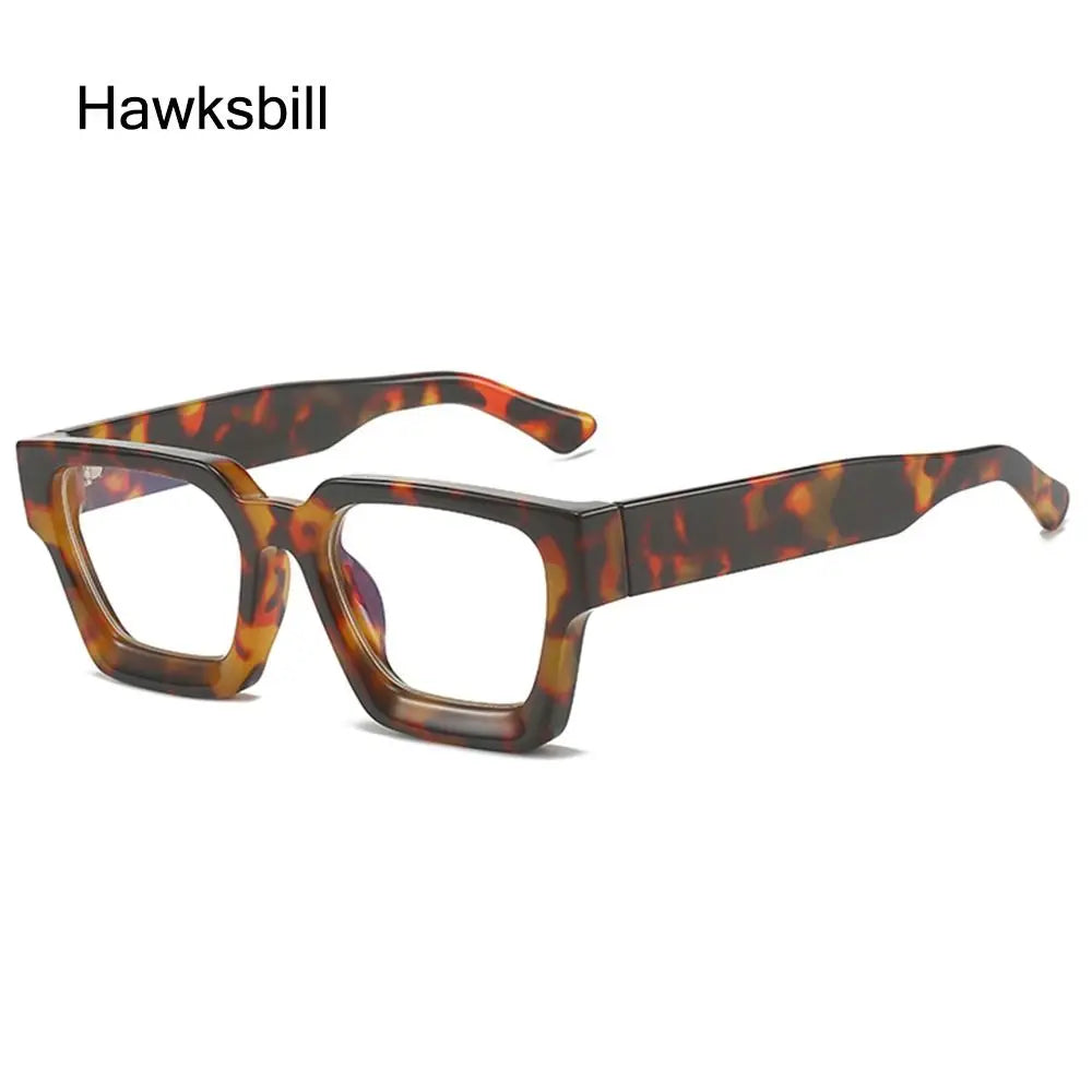 Big Square Anti Blue Light Matte Black Glasses