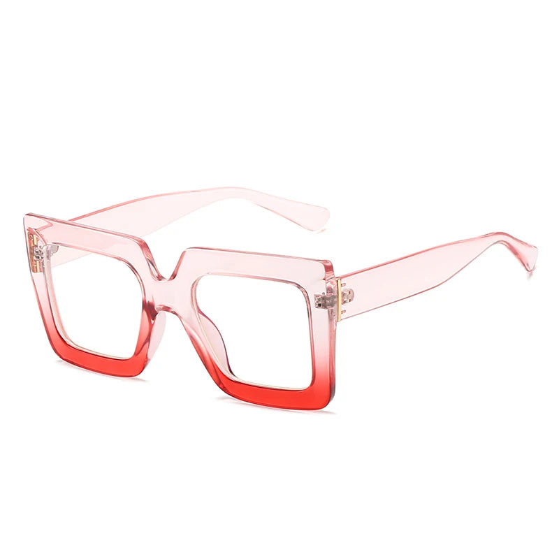 Oversized Square Specs - Transparent Computer Magnifiers