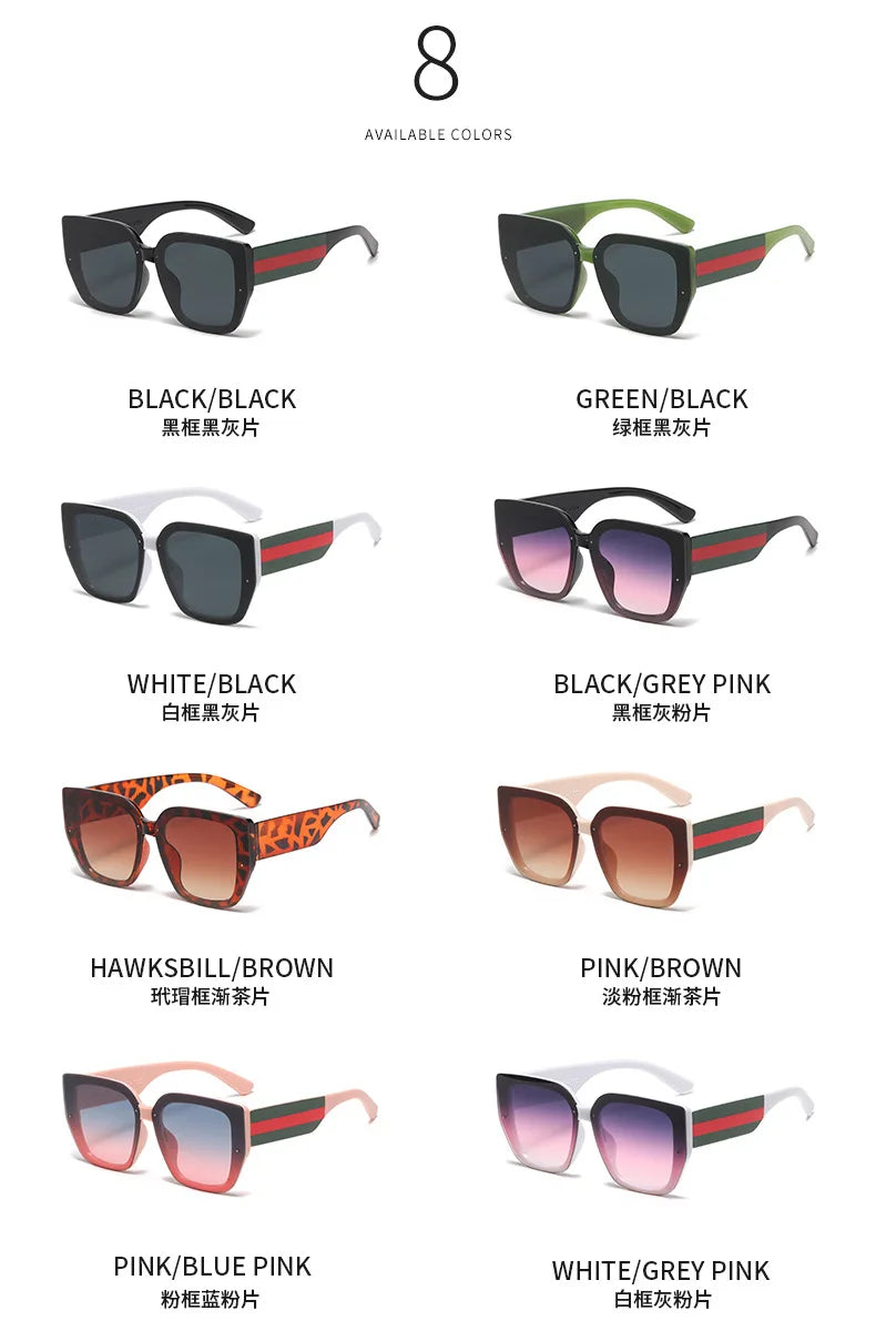 Polygonal Mix Color Concave Shape Sunglasses