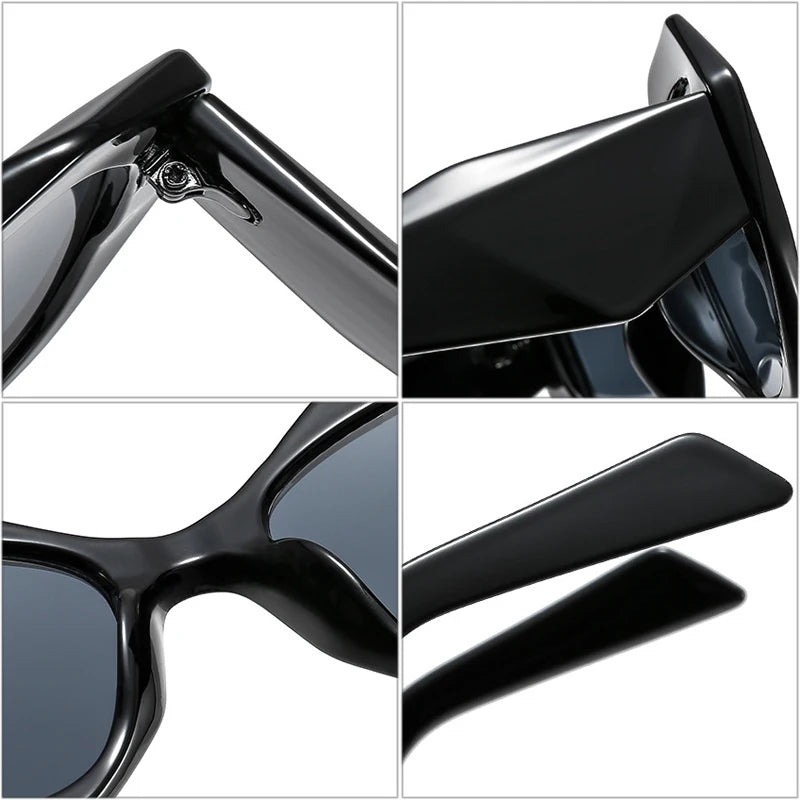 Oversized Polygon Cat Eye Sunglasses - Leopard Shades