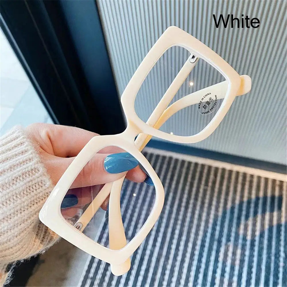 Big Square Anti Blue Light Matte Black Glasses