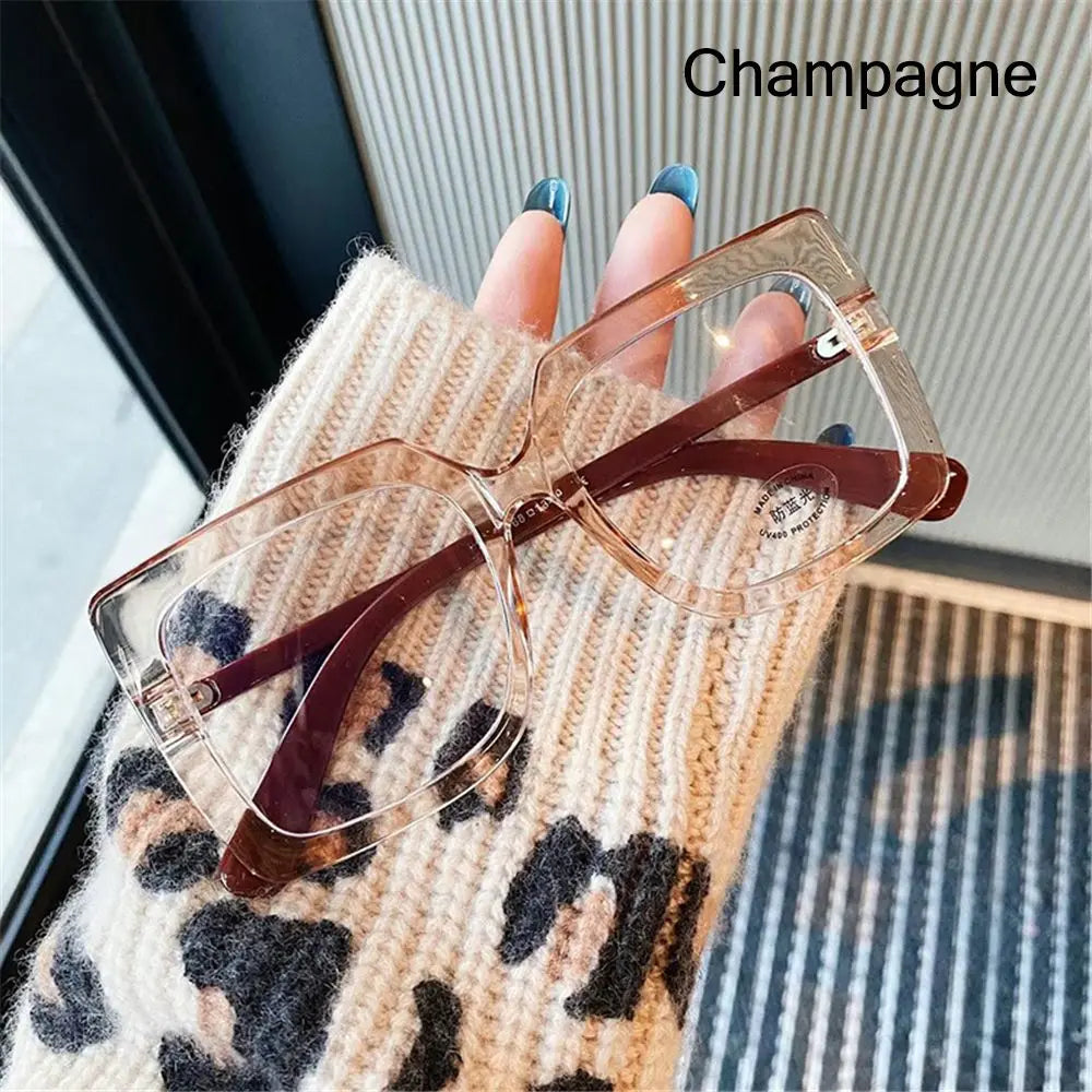 Big Square Anti Blue Light Matte Black Glasses