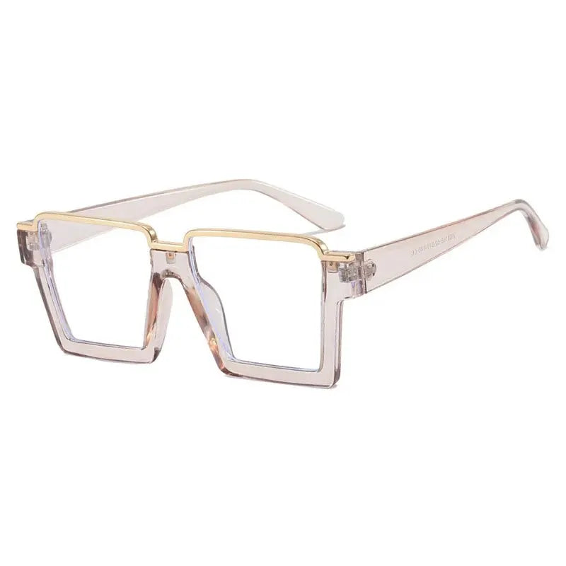 Square Flat Light Mirror Specs - Anti Blue Light Hip Hop Frames