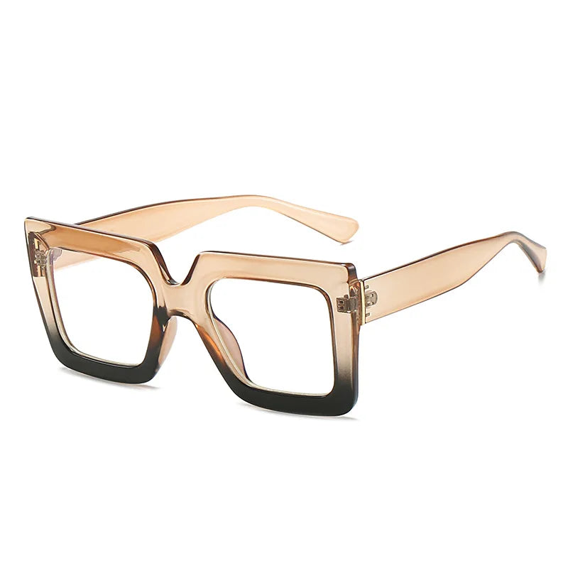 Oversized Square Specs - Transparent Computer Magnifiers