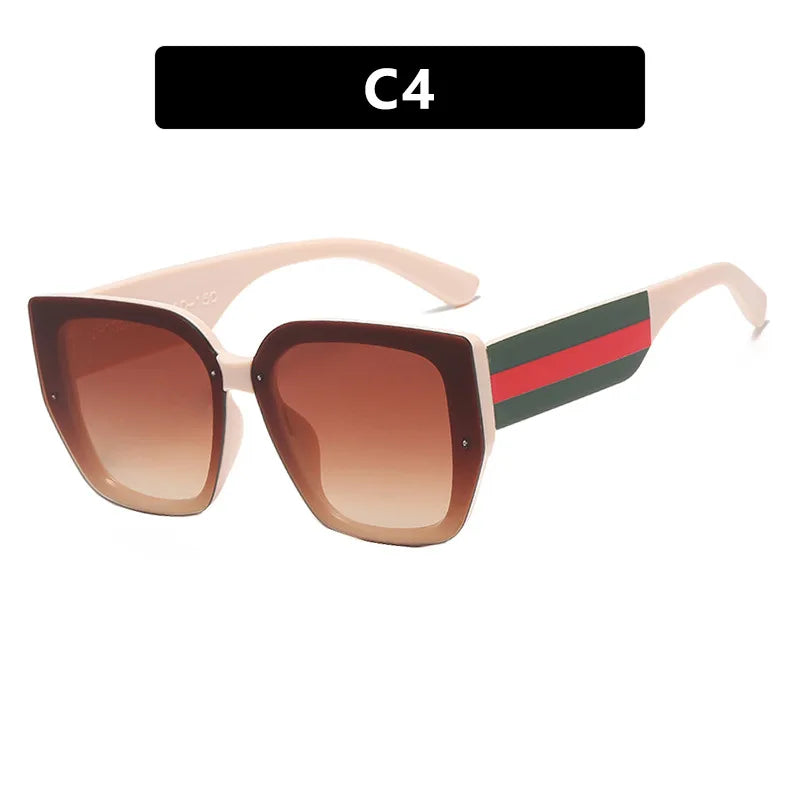 Polygonal Mix Color Concave Shape Sunglasses