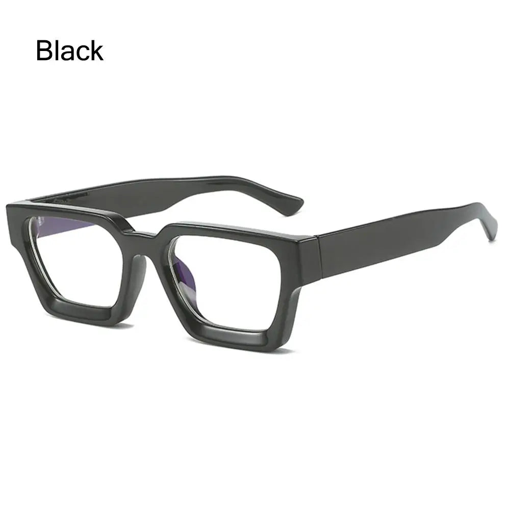 Big Square Anti Blue Light Matte Black Glasses