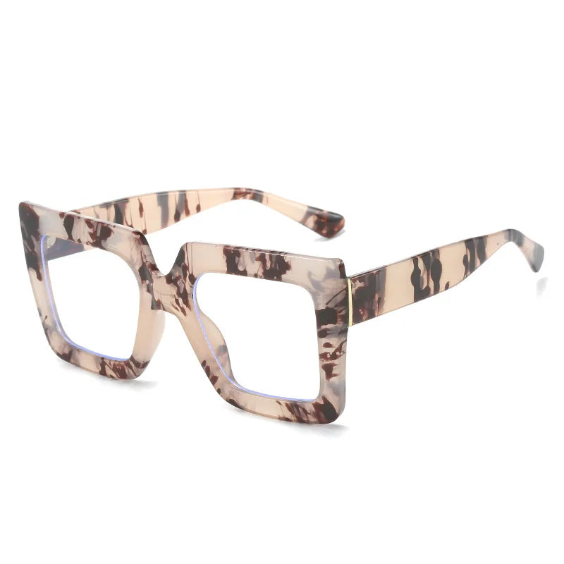 Oversized Square Specs - Transparent Computer Magnifiers