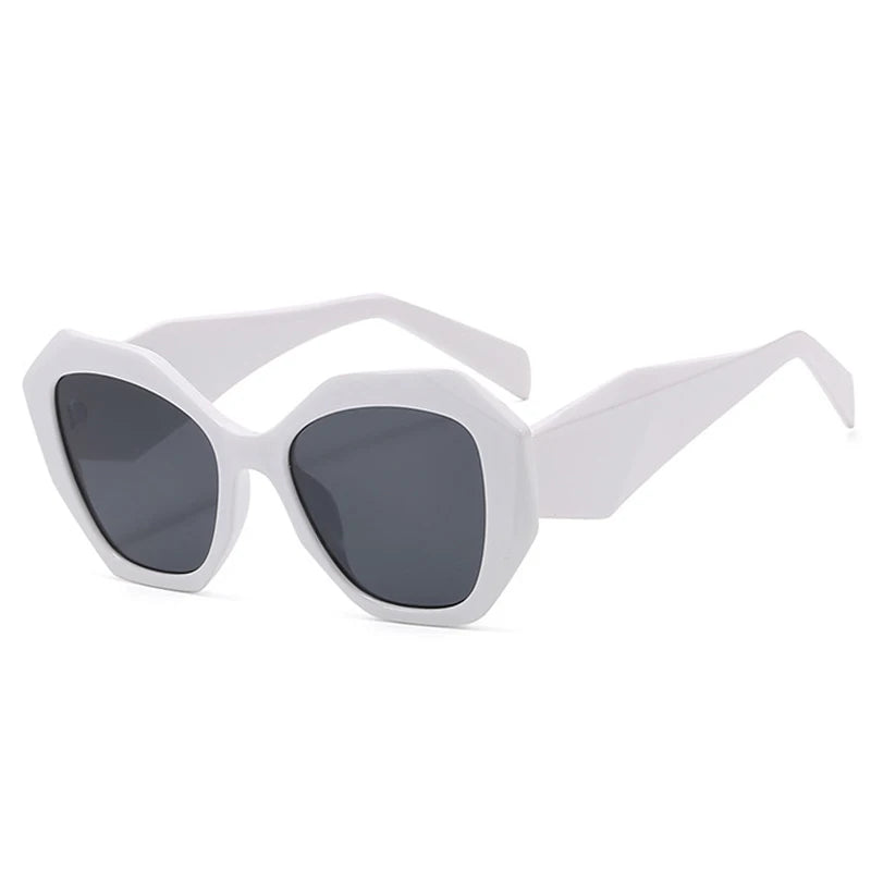 Oversized Polygon Cat Eye Sunglasses - Leopard Shades