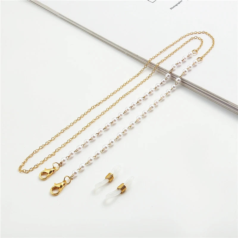 Pearl Beaded Anti-Falling Metal Eyeglass Chain