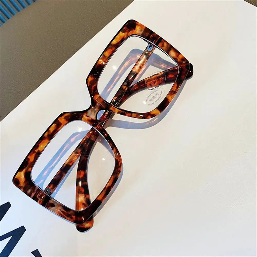 Big Square Anti Blue Light Matte Black Glasses