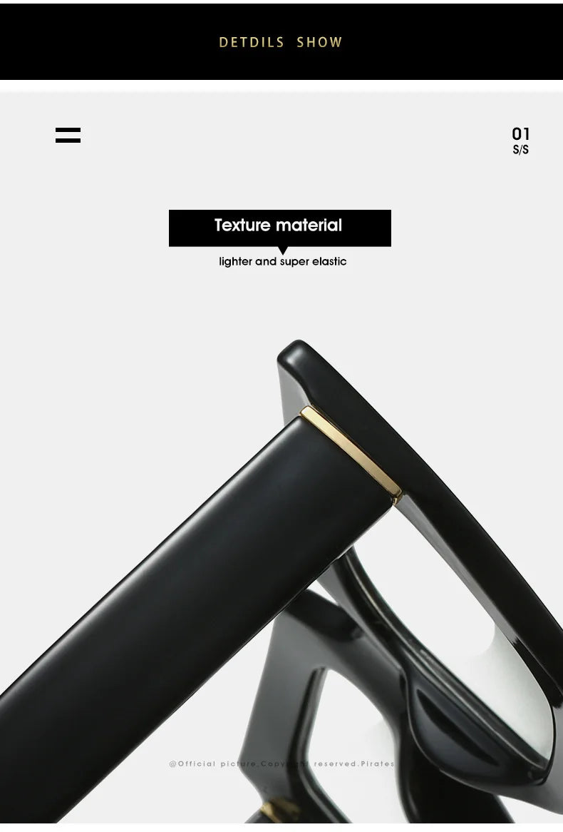 Oversized Square Specs - Transparent Computer Magnifiers