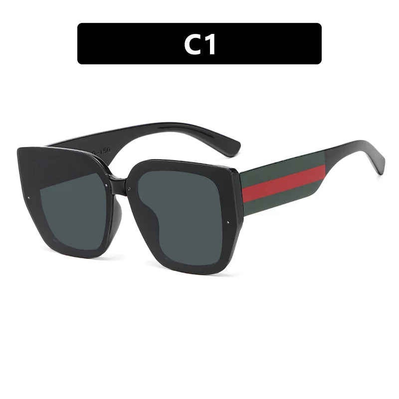 Polygonal Mix Color Concave Shape Sunglasses