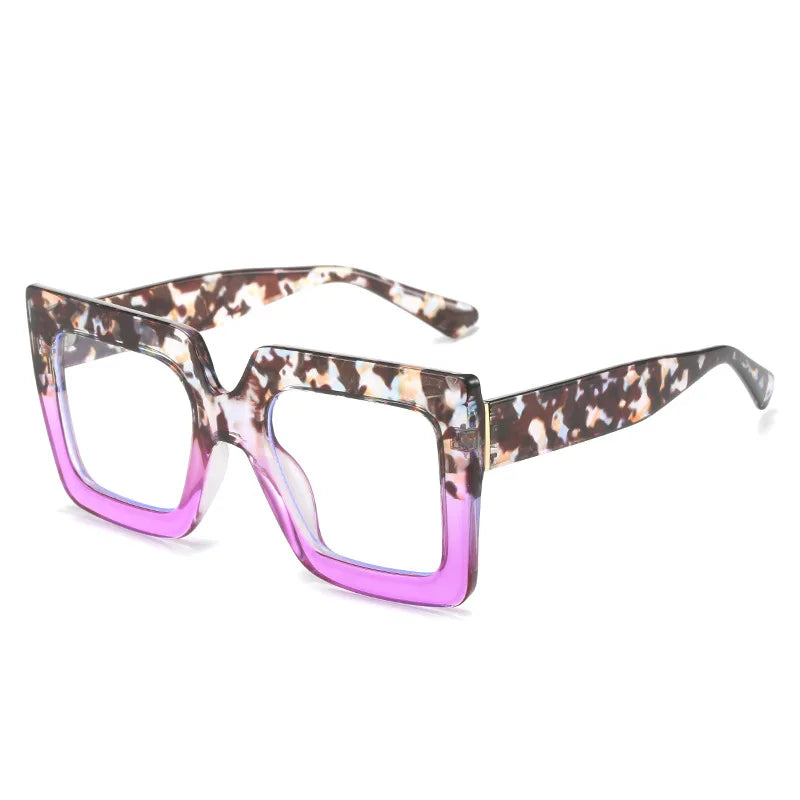 Oversized Square Specs - Transparent Computer Magnifiers