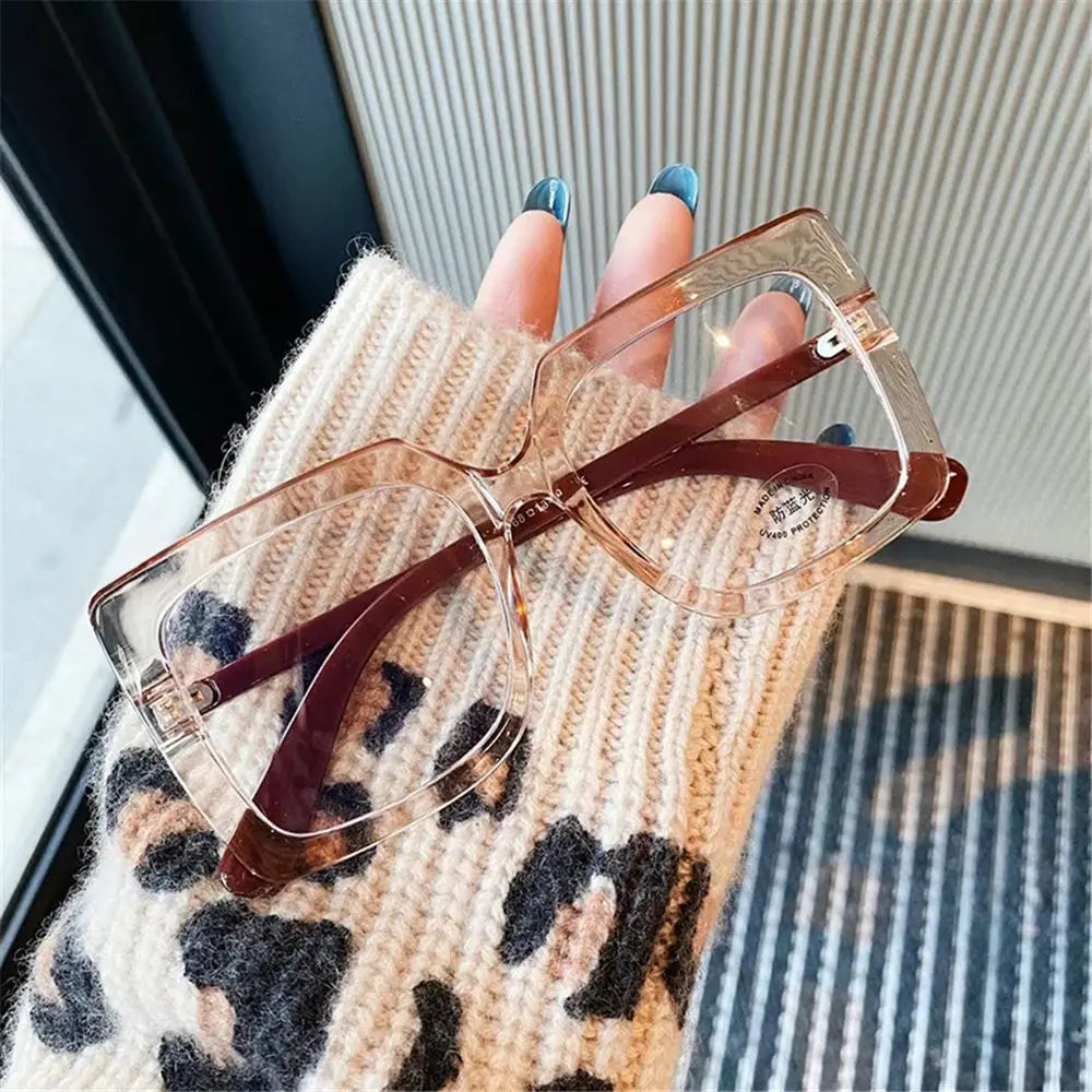 Big Square Anti Blue Light Matte Black Glasses
