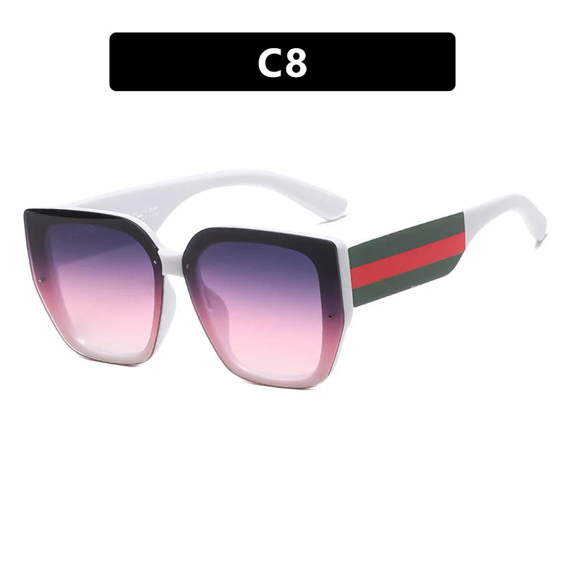 Polygonal Mix Color Concave Shape Sunglasses