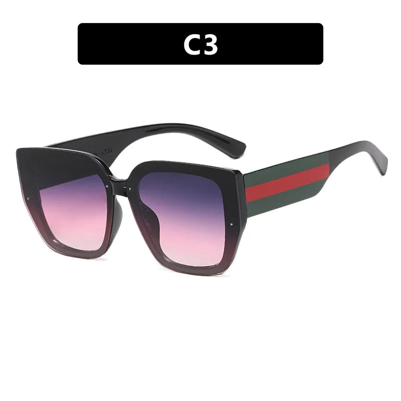 Polygonal Mix Color Concave Shape Sunglasses