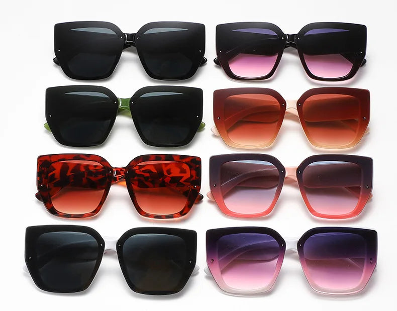 Polygonal Mix Color Concave Shape Sunglasses