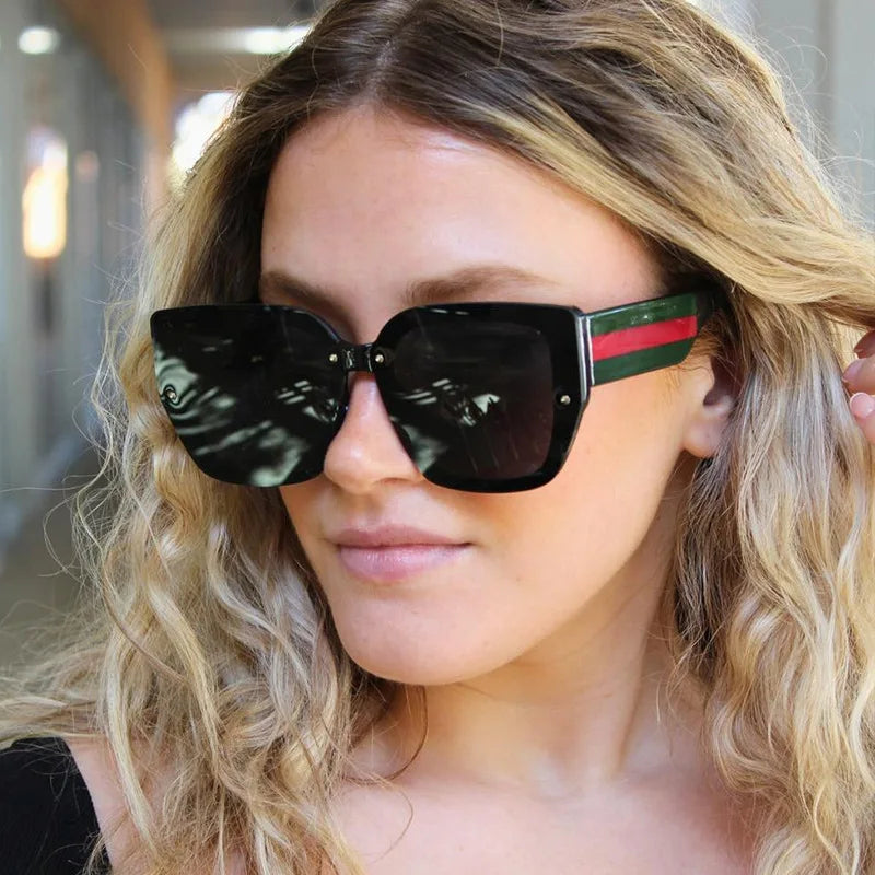 Polygonal Mix Color Concave Shape Sunglasses
