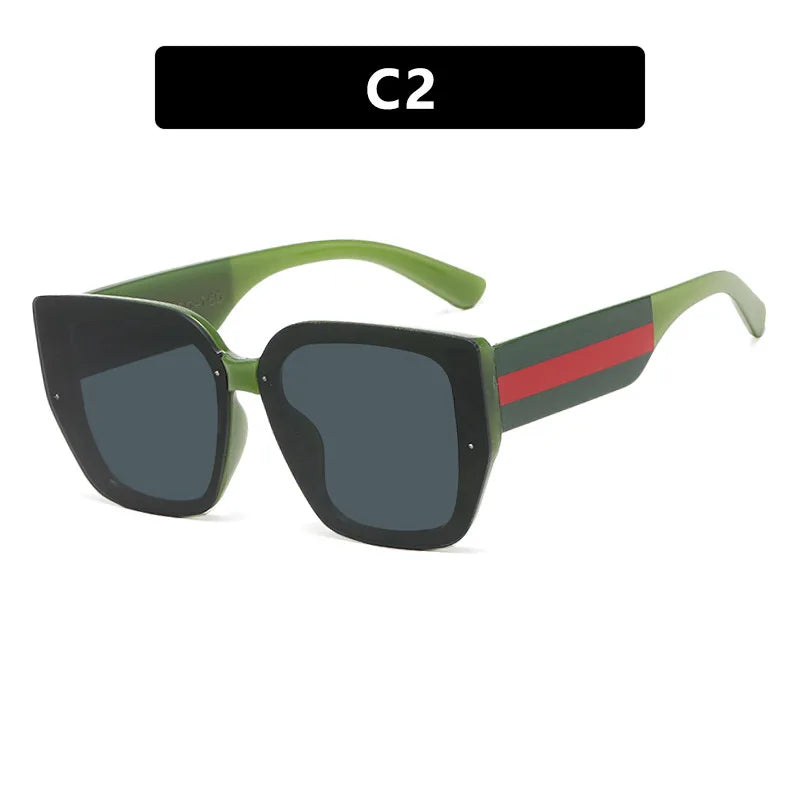 Polygonal Mix Color Concave Shape Sunglasses