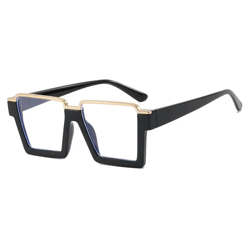 Square Flat Light Mirror Specs - Anti Blue Light Hip Hop Frames