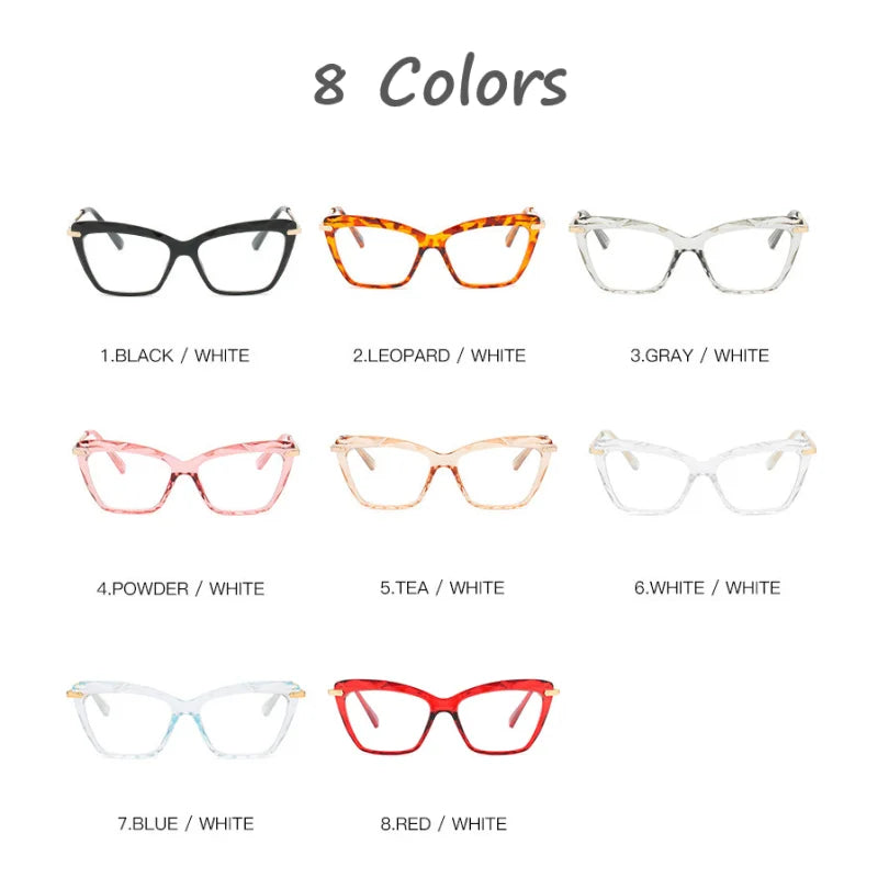 Square Fashion Specs - Trendy Cat Eye Magnifiers for Women