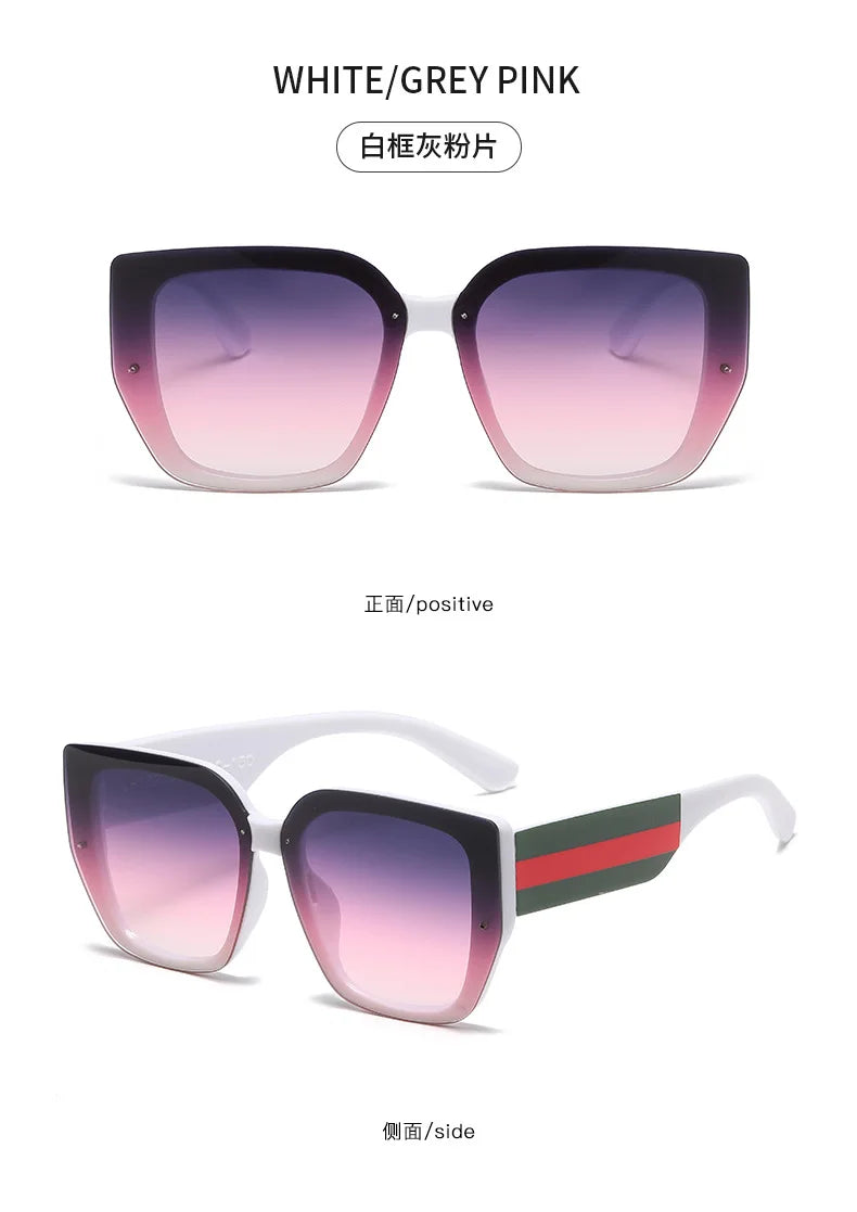 Polygonal Mix Color Concave Shape Sunglasses