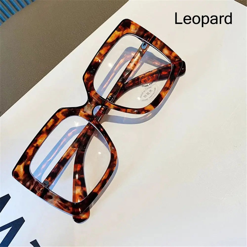 Big Square Anti Blue Light Matte Black Glasses