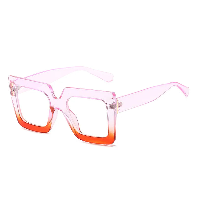 Oversized Square Specs - Transparent Computer Magnifiers