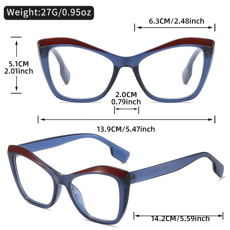 Cat Eye Tortoiseshell Specs - Blue Light Blocking Magnifiers