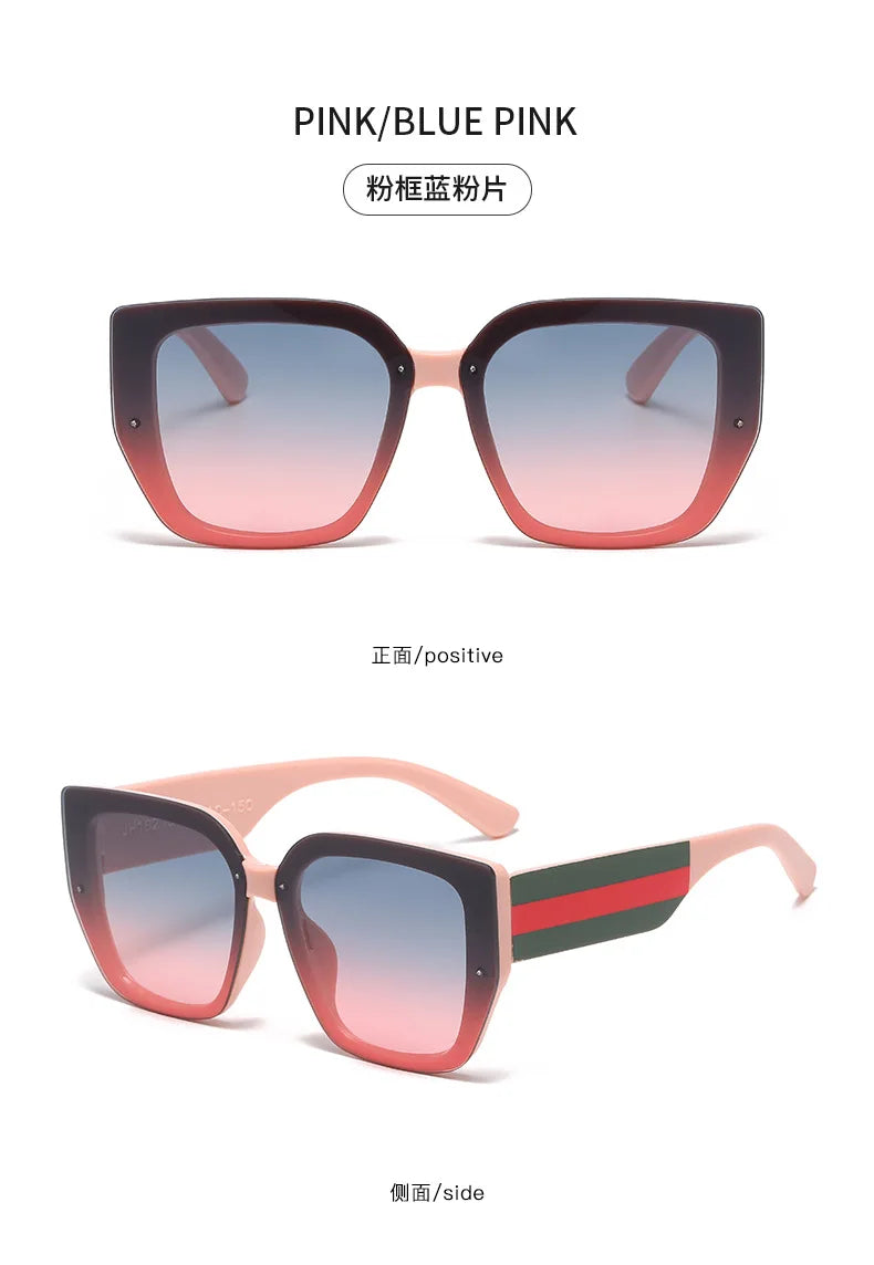 Polygonal Mix Color Concave Shape Sunglasses