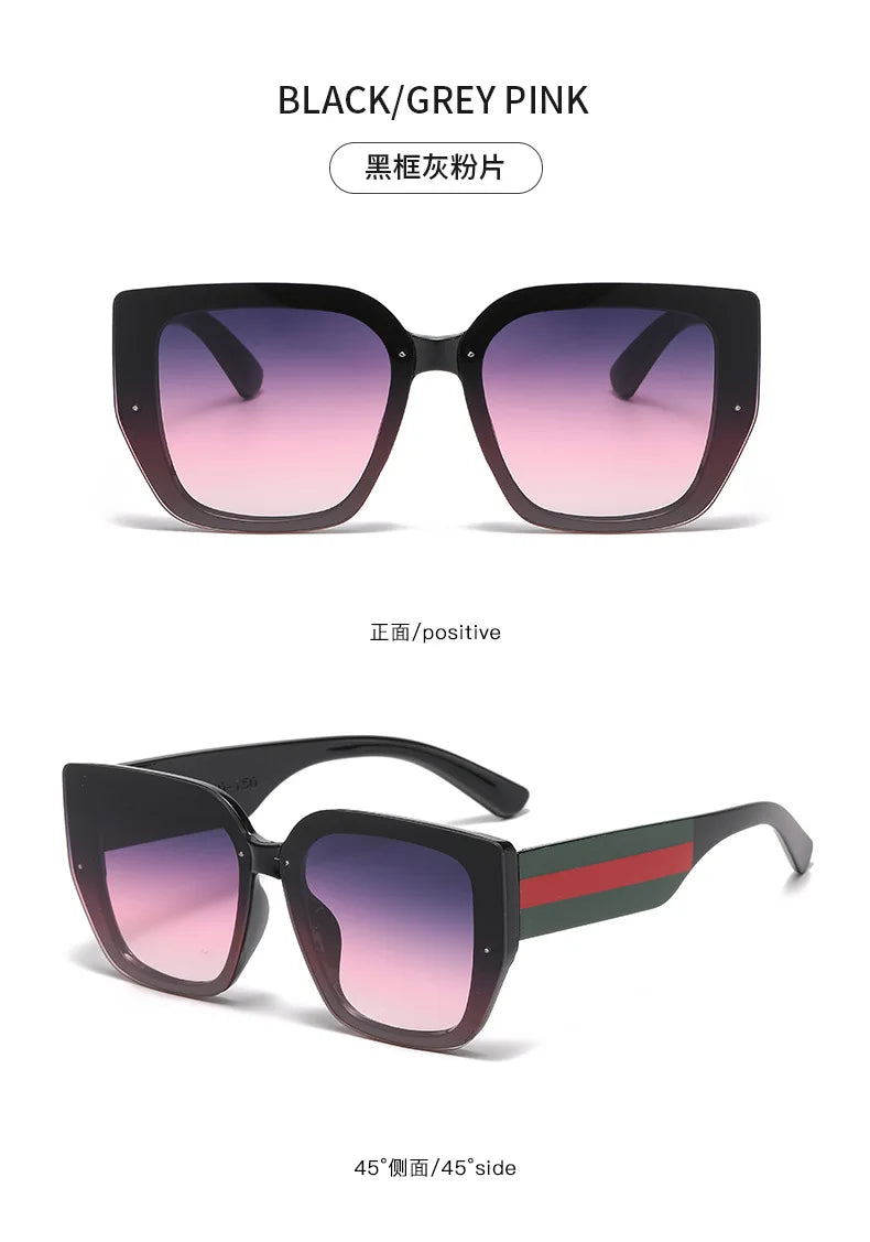 Polygonal Mix Color Concave Shape Sunglasses