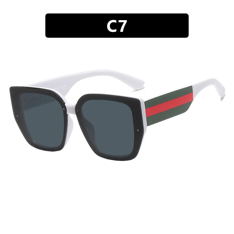 Polygonal Mix Color Concave Shape Sunglasses