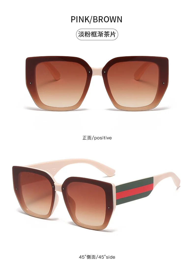Polygonal Mix Color Concave Shape Sunglasses