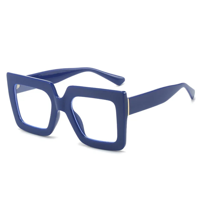 Oversized Square Specs - Transparent Computer Magnifiers