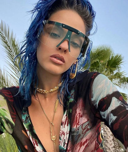 Oversized Vintage Goggle Specs - Retro Fashion Shades