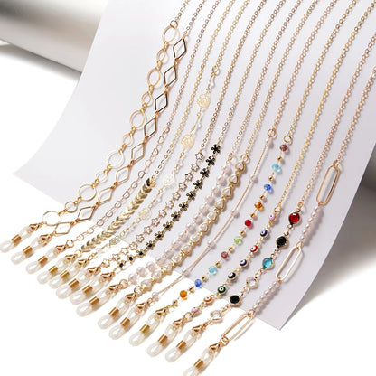 Acrylic Pearl Crystal Eyeglass Chain & Sunglass Lanyard – Fashion Jewelry for Women | 20 Colors