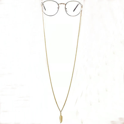 Feather Disc Pendant Glasses Chain - Retainer Strap Specs Holder