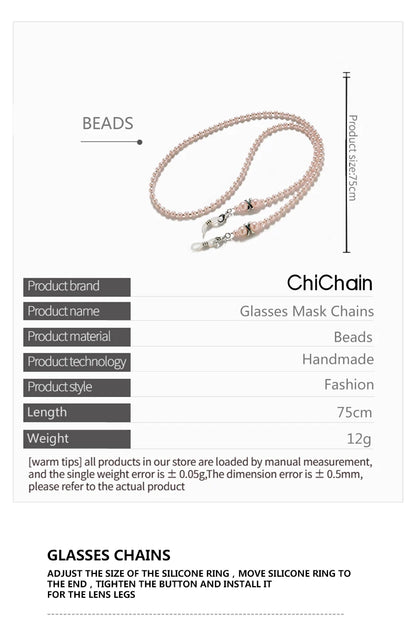 Pearl Sunglasses Chain - Beaded Specs Holder Lanyard