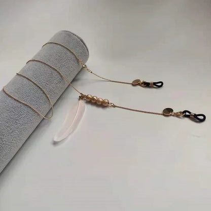 Eyeglasses Chain - Feather Pendant Beaded Specs Holder