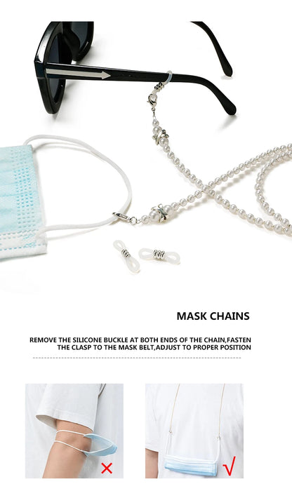 Pearl Sunglasses Chain - Beaded Specs Holder Lanyard