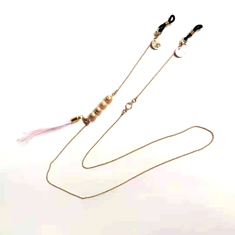Eyeglasses Chain - Feather Pendant Beaded Specs Holder