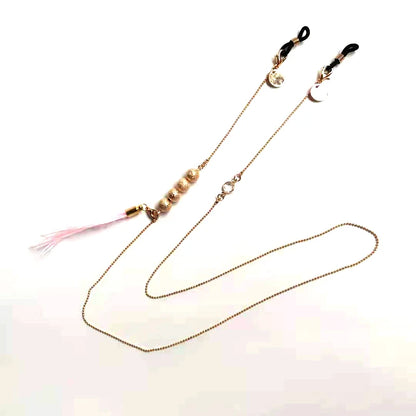Eyeglasses Chain - Feather Pendant Beaded Specs Holder